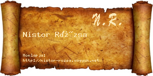 Nistor Rózsa névjegykártya