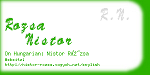 rozsa nistor business card